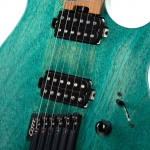 Cort elektromos gitár, fej nélküli multi-scale, matt türkiz